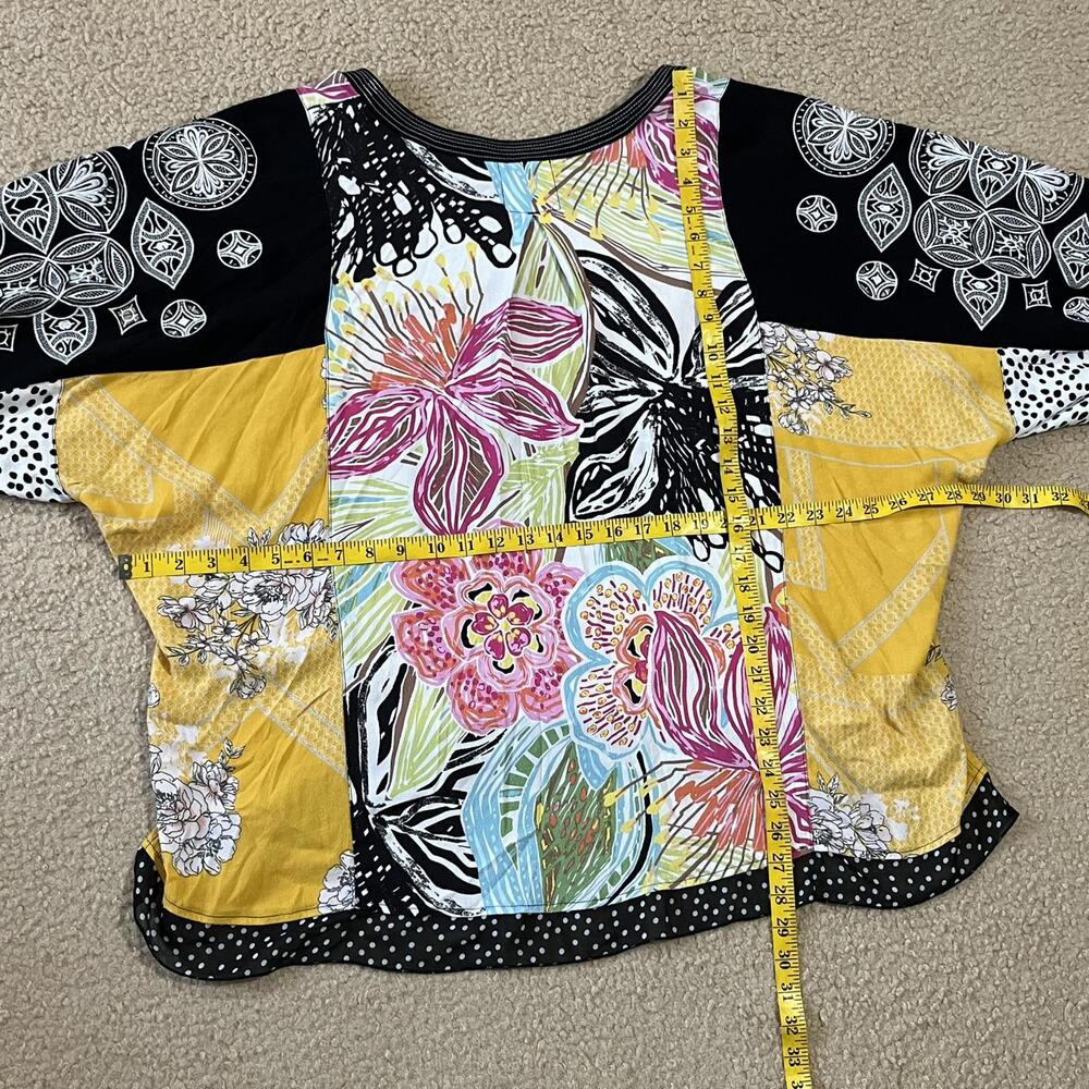 John Mark Patchwork Floral Printed 3/4 Sleeve Tun… - image 5